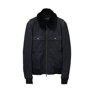 Dior Zipped Jacket in Deep Blue Leather